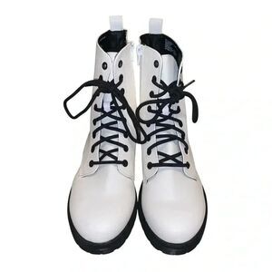 White Combat Boots
